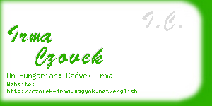 irma czovek business card